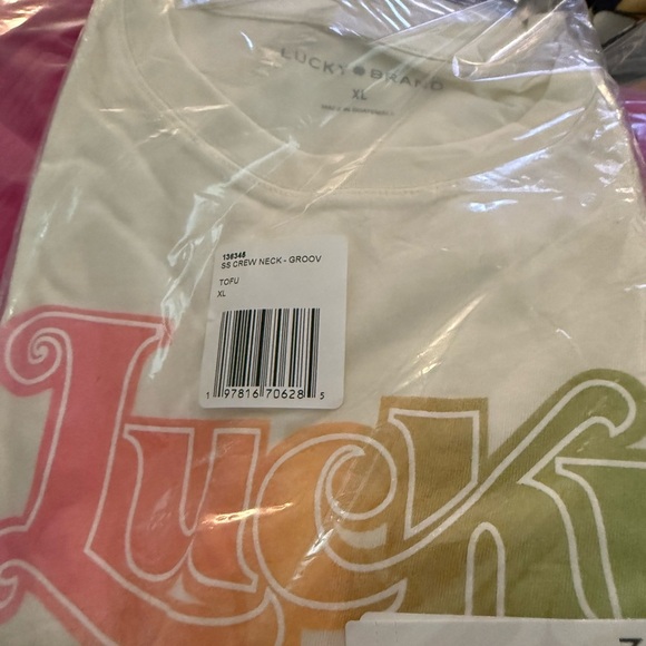 Lucky Brand Groovy Graphic Tee Shirt White NWT M XL - Picture 9 of 9